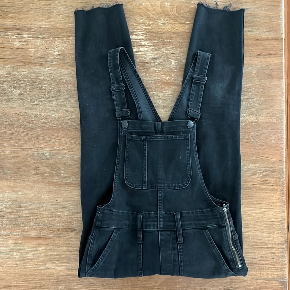 Madewell black denim overalls